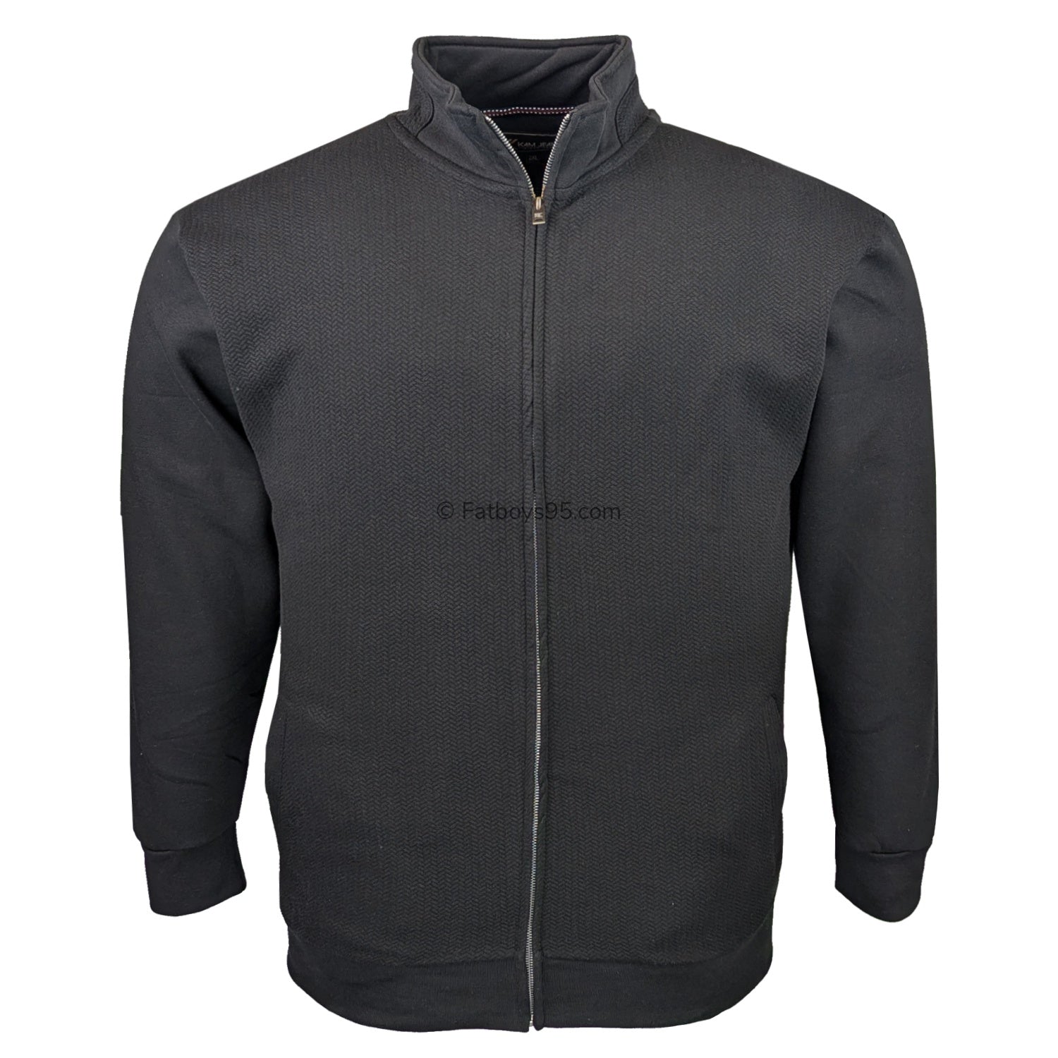 Kam Textured Full Zip Top - KBS 7093 - Black