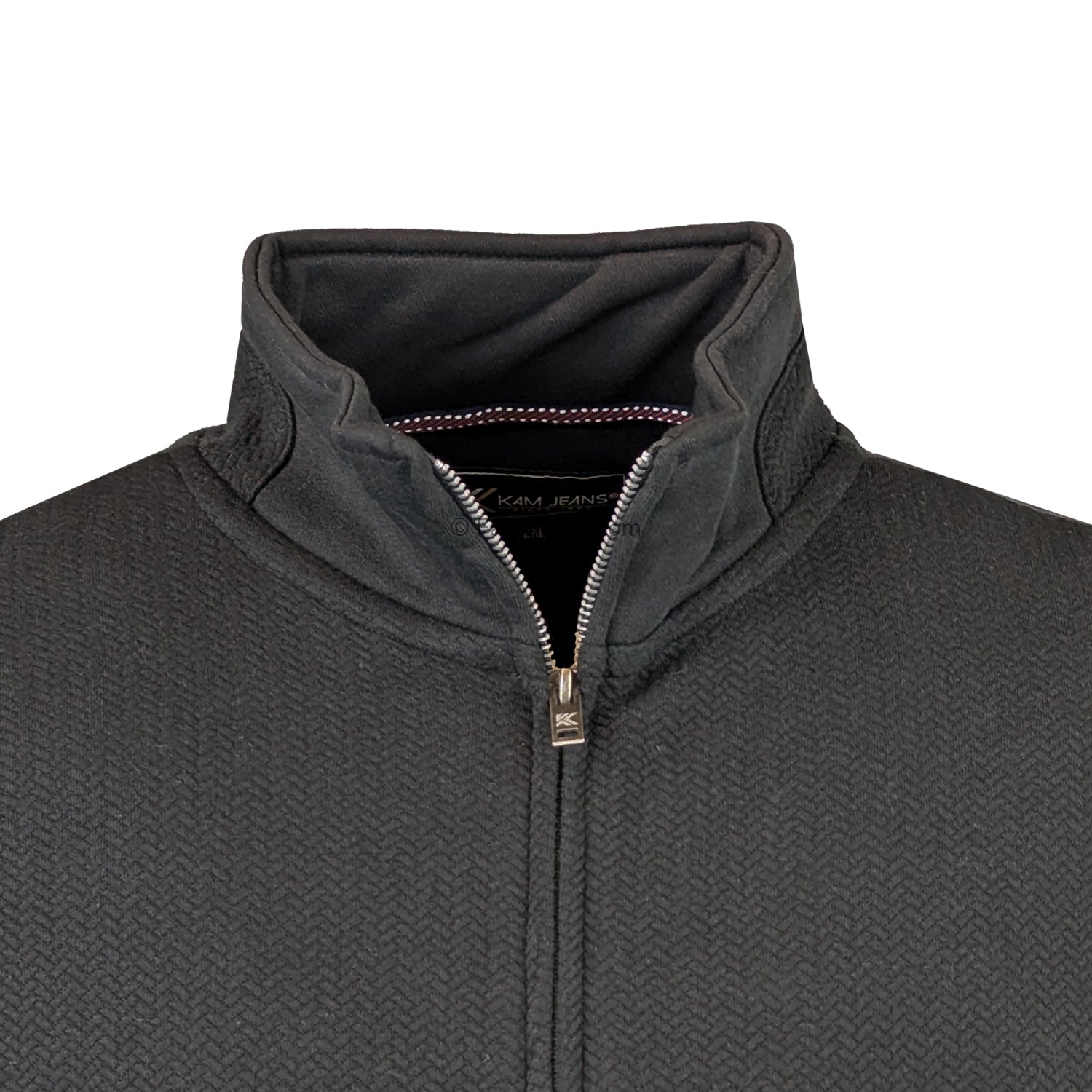 Kam Textured Full Zip Top - KBS 7093 - Black 2