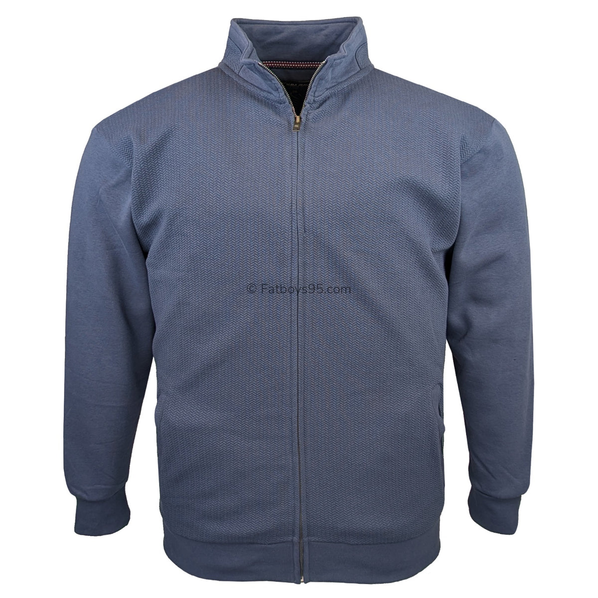 Kam Textured Full Zip Top - KBS 7093 - Vintage Indigo 1