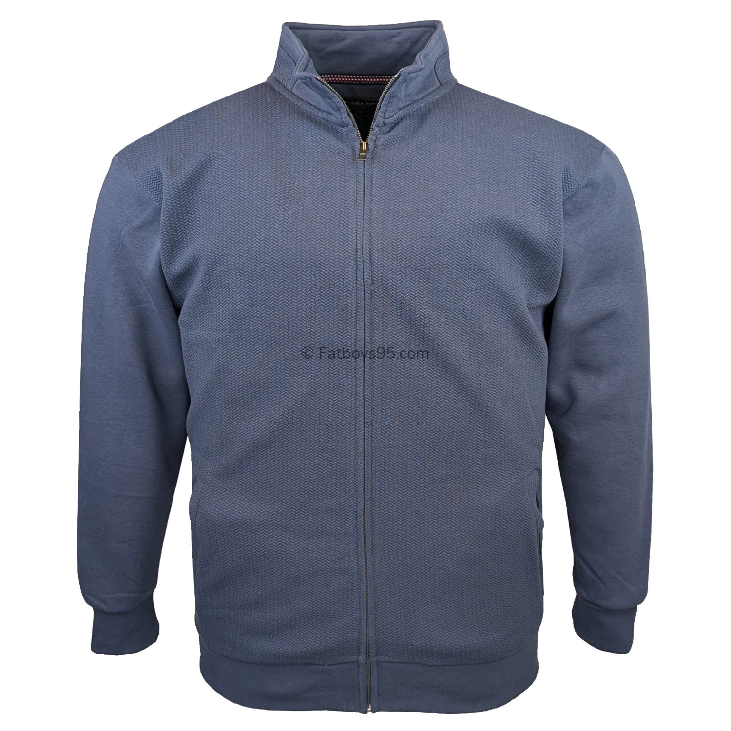Kam Textured Full Zip Top - KBS 7093 - Vintage Indigo 1