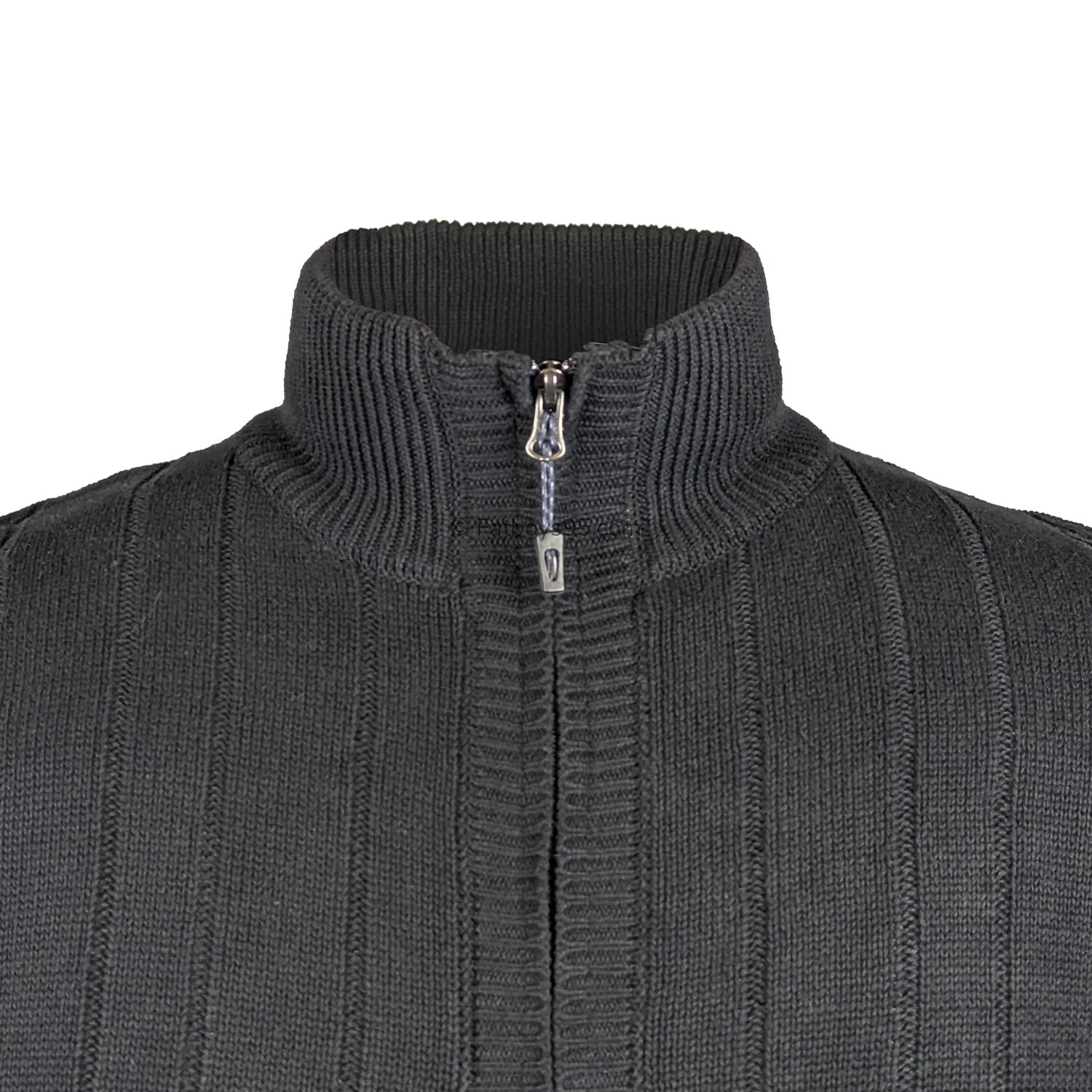 Kam Full Zip Cable Knit Cardigan - KBS 81 - Black 2