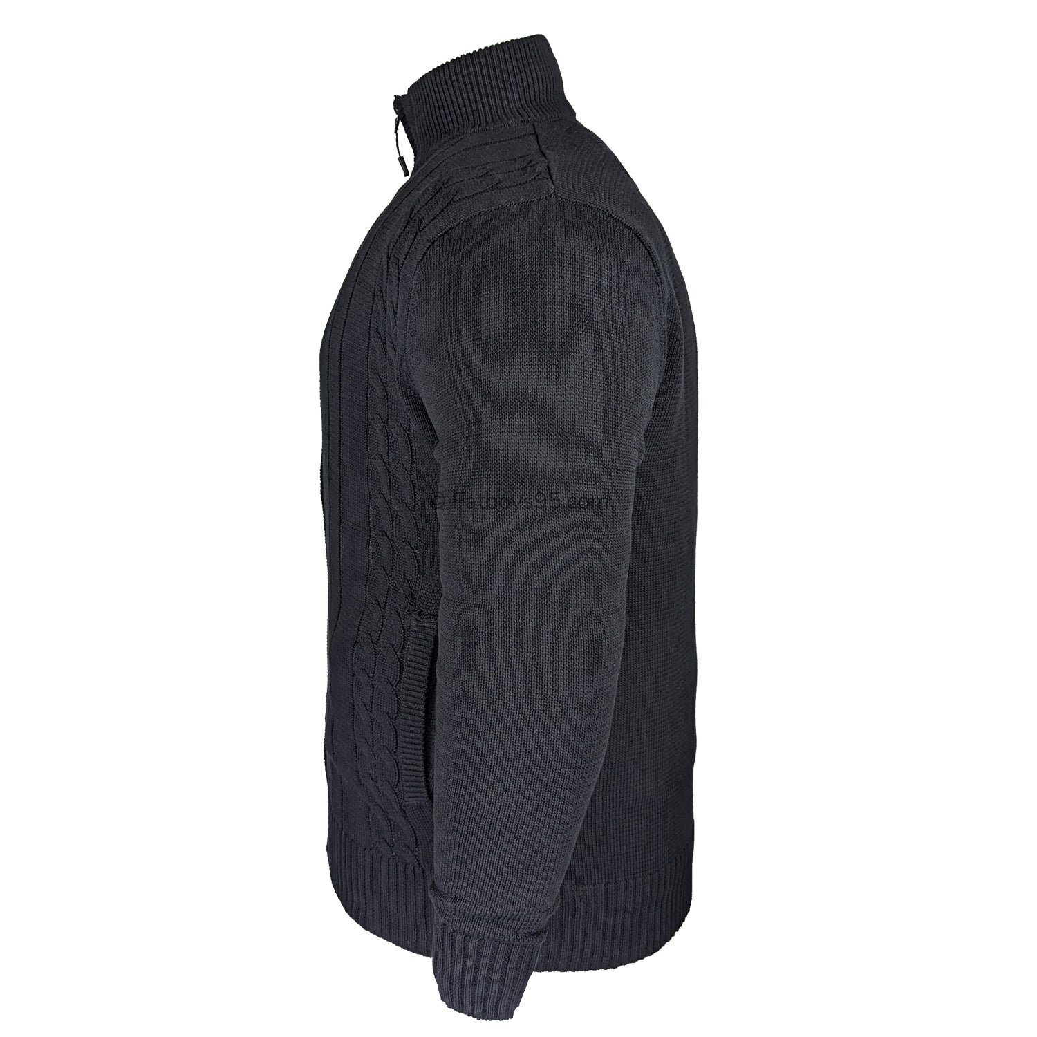 Kam Full Zip Cable Knit Cardigan - KBS 81 - Black 4