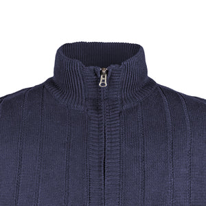 Kam Full Zip Cable Knit Cardigan - KBS 81 - Navy 2