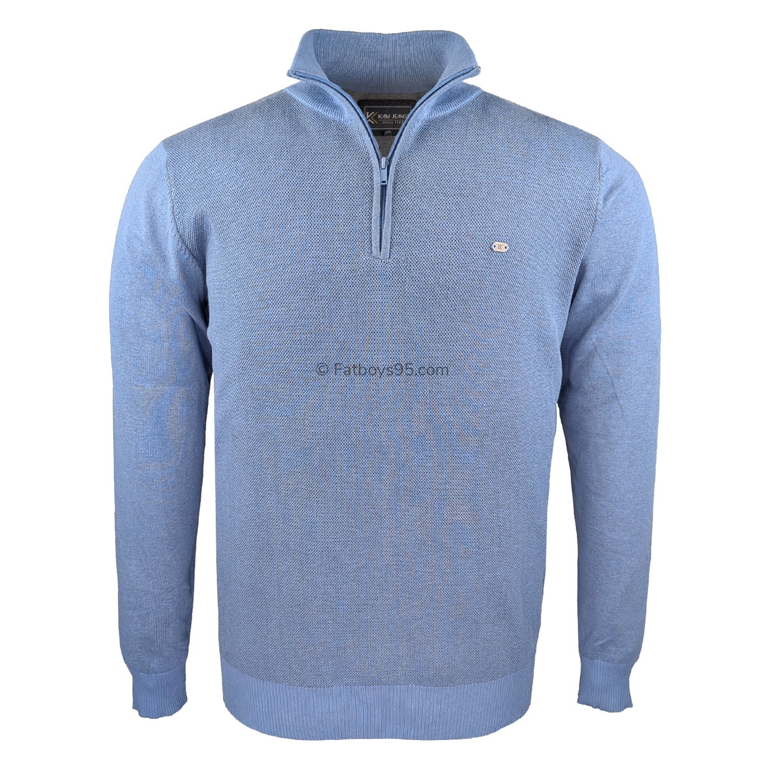 Kam 1/4 Zip Knit Top - KBS 94 - Powder Blue 1