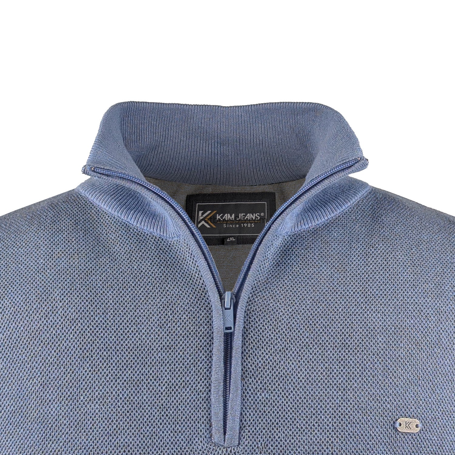 Kam 1/4 Zip Knit Top - KBS 94 - Powder Blue 2