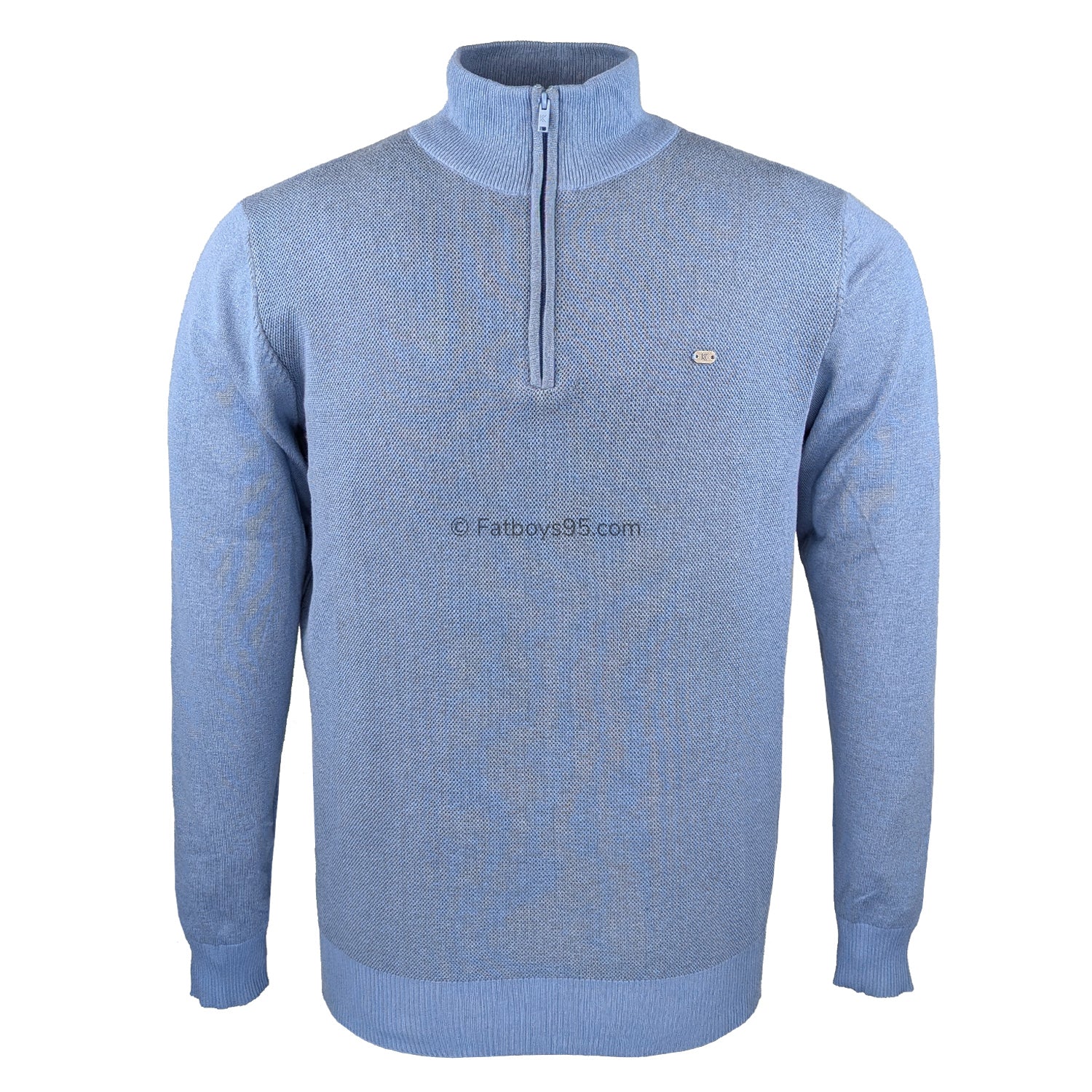 Kam 1/4 Zip Knit Top - KBS 94 - Powder Blue 3