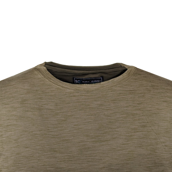 Big Men's Kam Active Performance Marl Tee -KBS AP001- Khaki 2XL