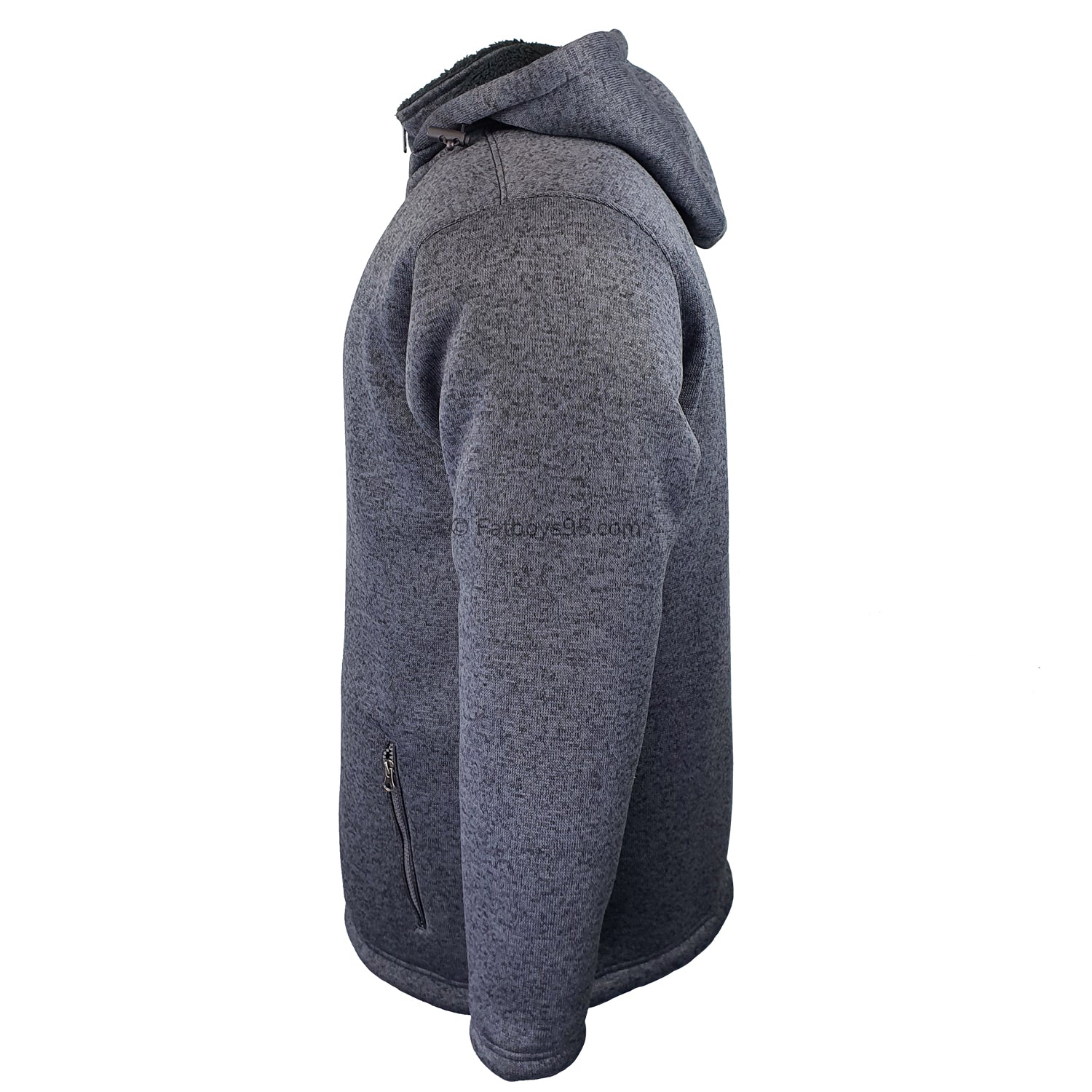 Kam Sherpa Lined Hooded Knit Jacket - KBS KV101 - Charcoal 4