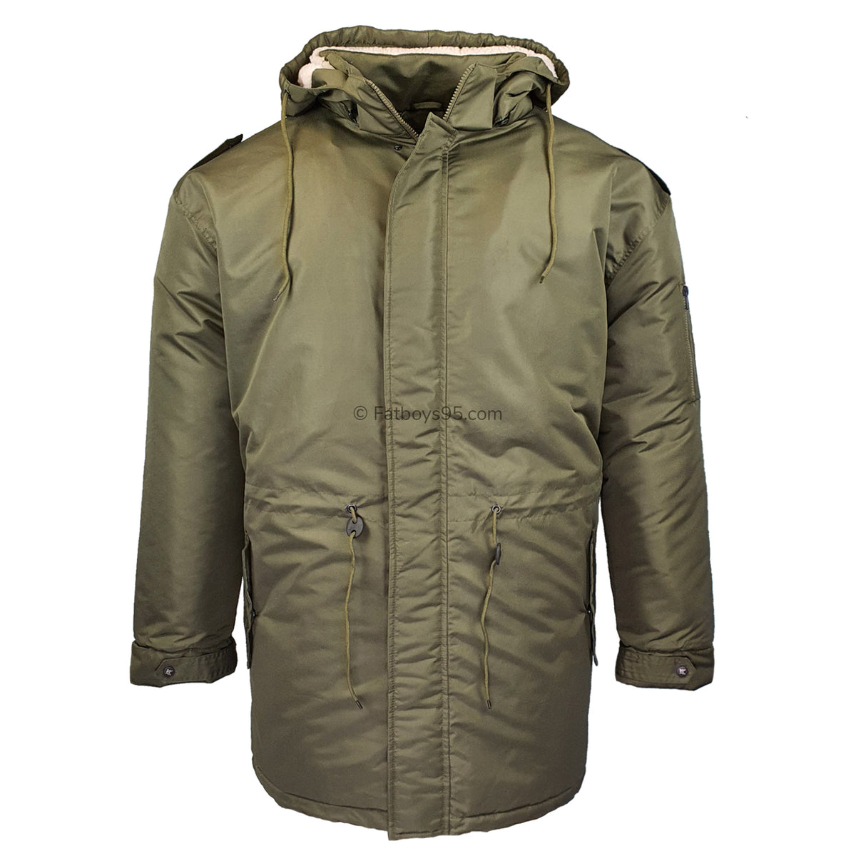 Kam Sherpa Lined Parka Coat - KBS KV112 - Army Green 1