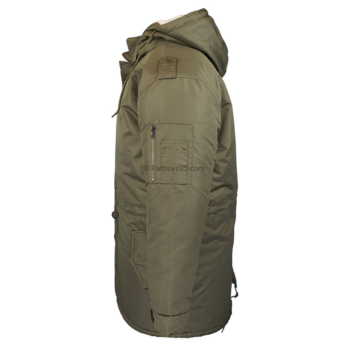 Kam Sherpa Lined Parka Coat - KBS KV112 - Army Green 4