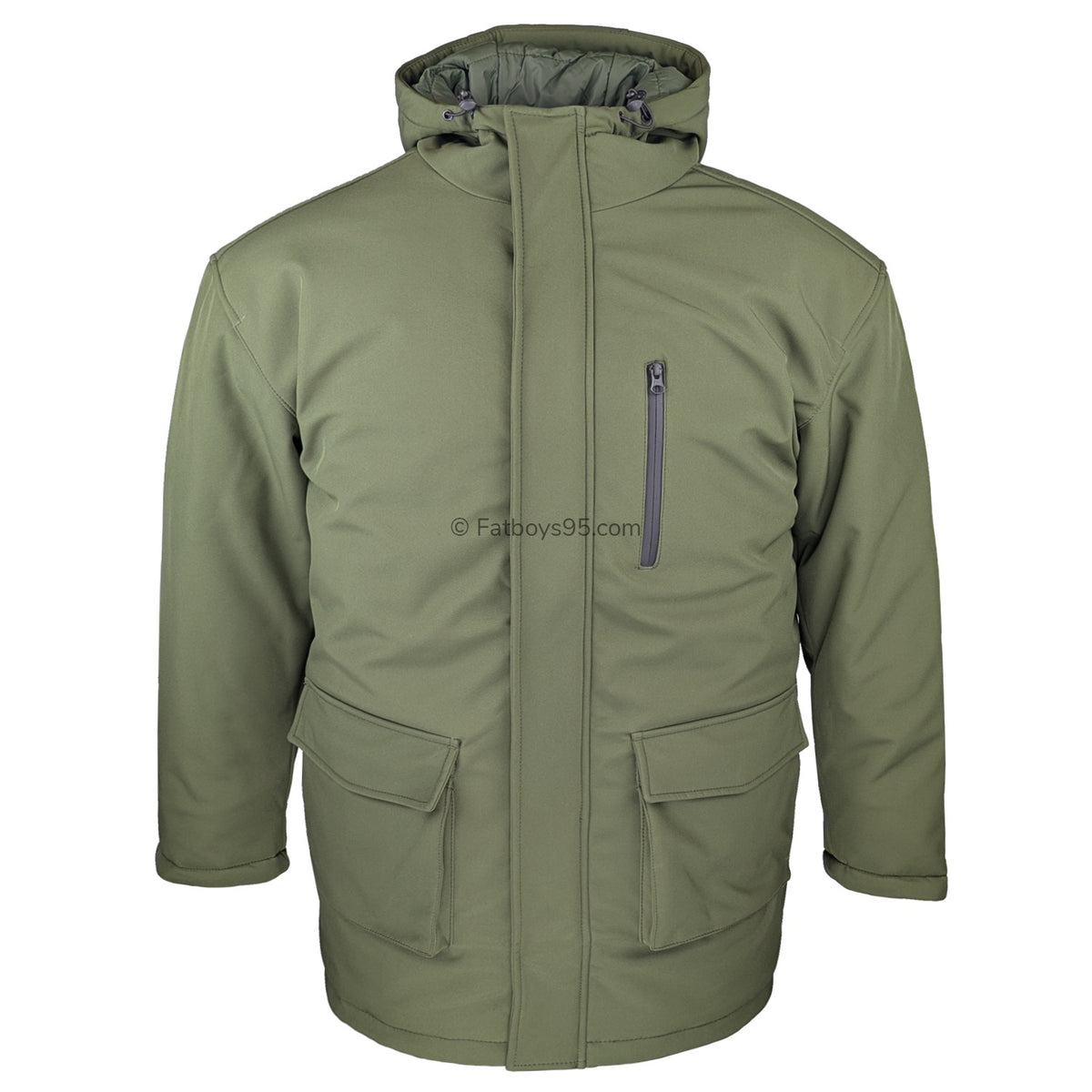 Kam Long Quilted Soft Shell Coat - KBS KV144 - Khaki 1