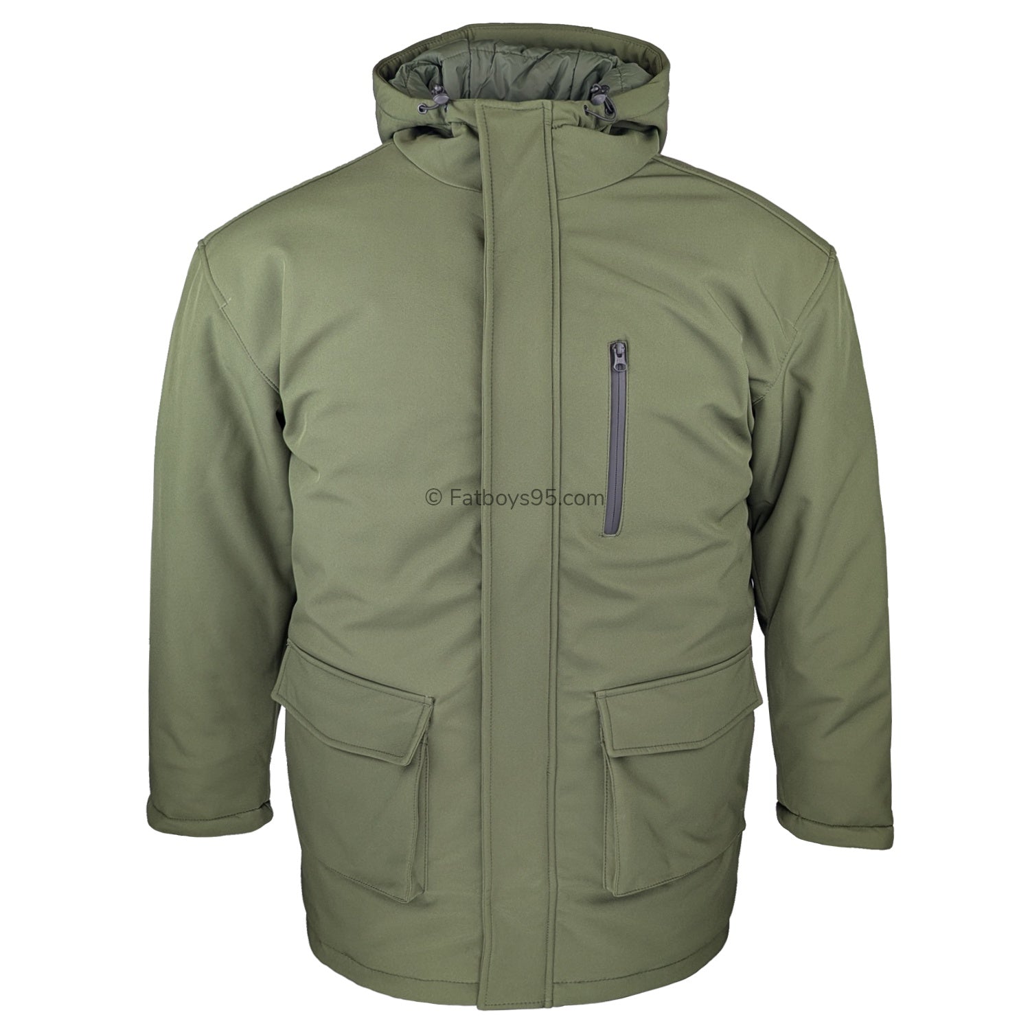 Kam Long Quilted Soft Shell Coat - KBS KV144 - Khaki 1