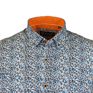 Kam Mini Floral Print S/S Shirt - KBS P027 - Blue 2