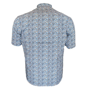 Kam Mini Floral Print S/S Shirt - KBS P027 - Blue 3