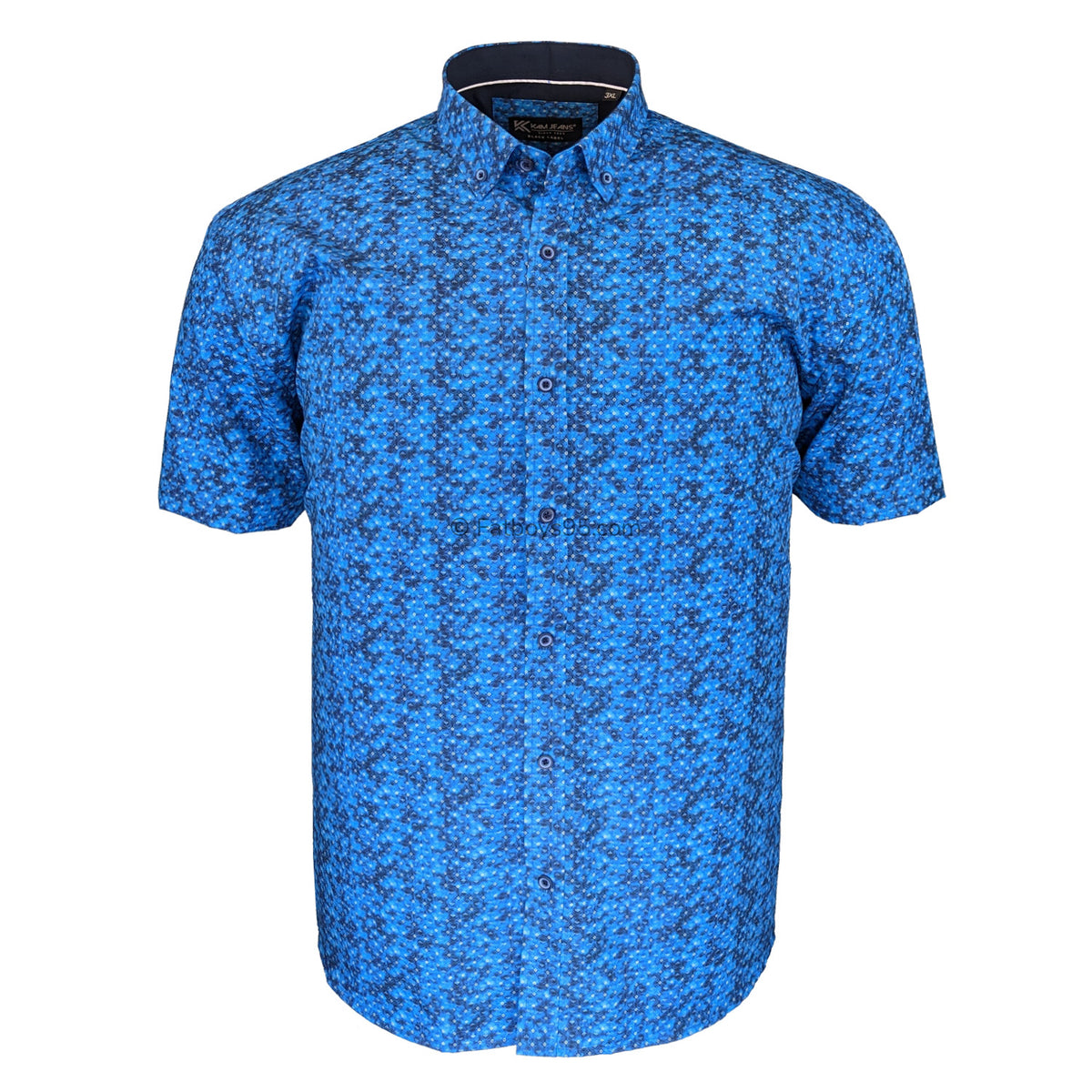 Kam Dye Print S/S Shirt - KBS P029 - Indigo 1