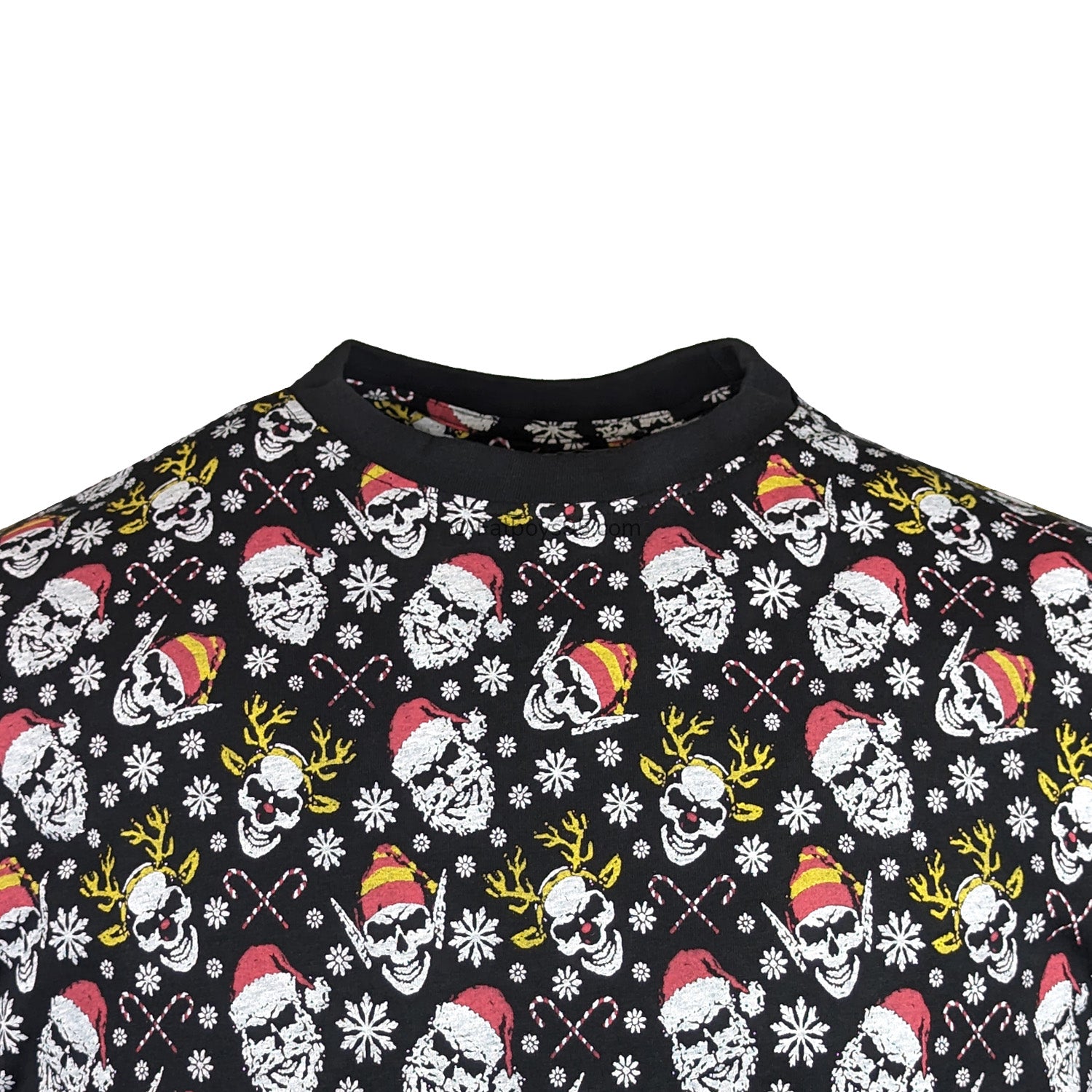 Kam All Over Santa Skull Tee - KBS X022 - Black 2