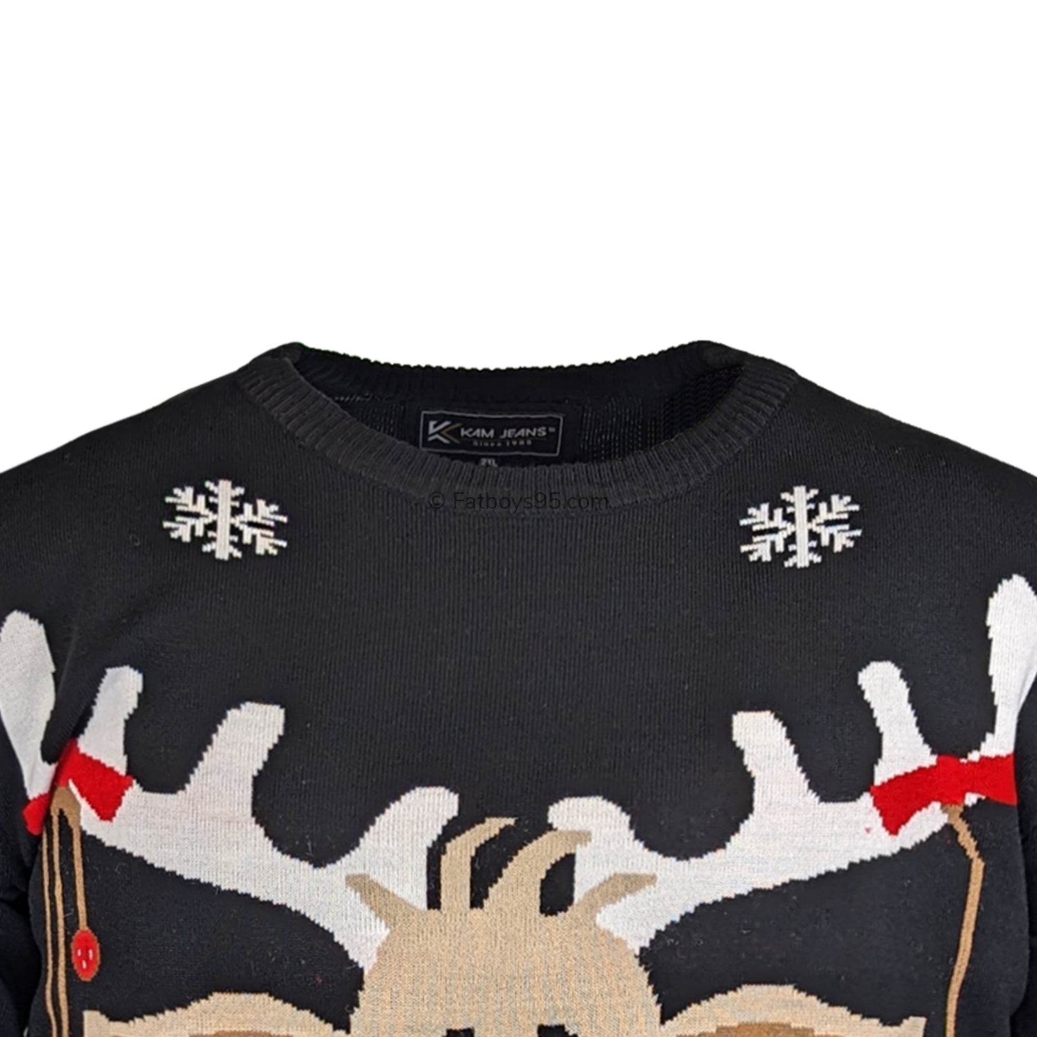 Kam Rudolph Xmas Jumper - KBS X023 - Black