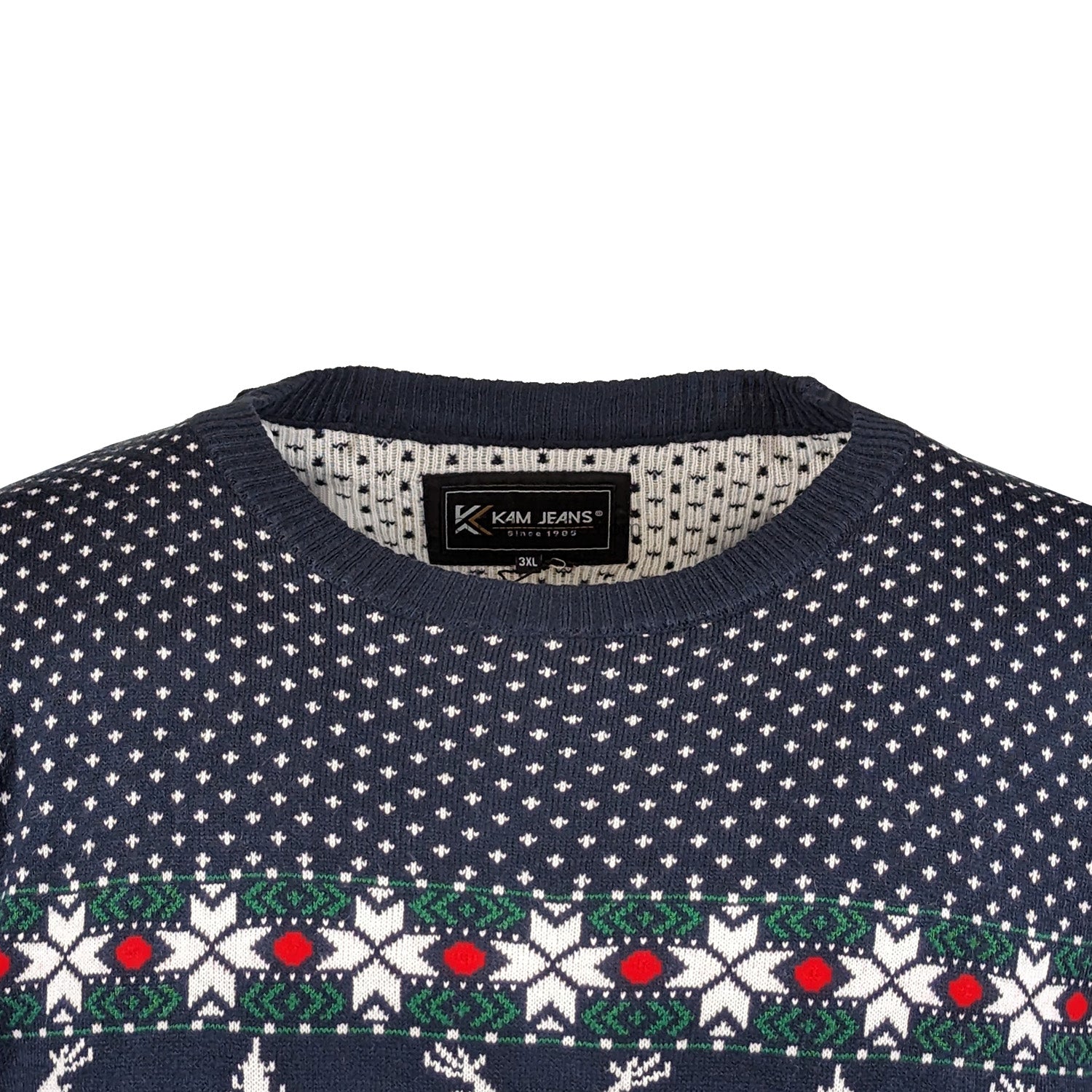 Kam Reindeer Xmas Jumper - KBS X026 - Navy 2