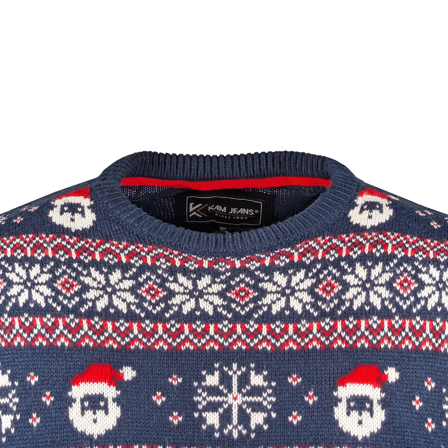 Kam Snowflake Santa Xmas Jumper - KBS X032 - Navy 2