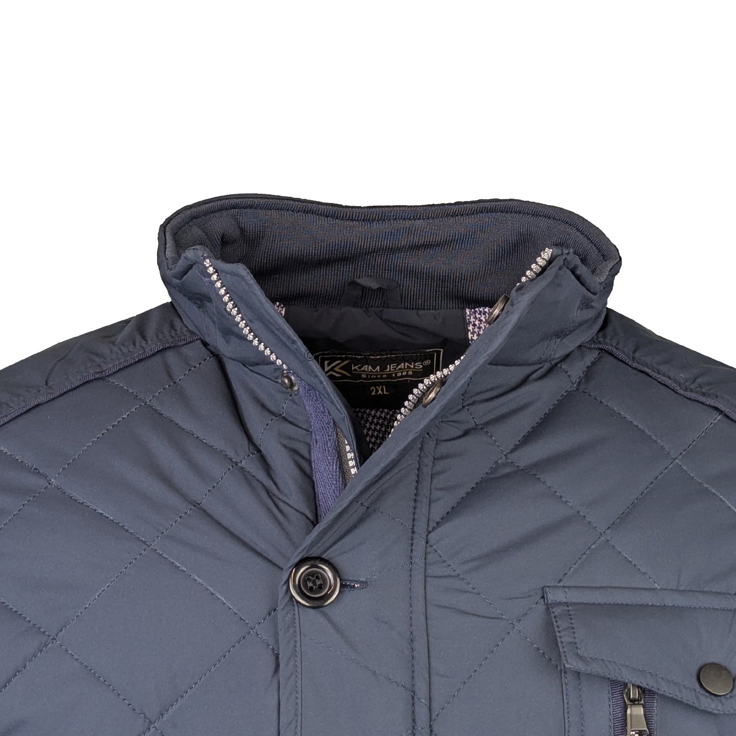 Kam Heritage Quilted Coat - KBS KV139 - Navy 4