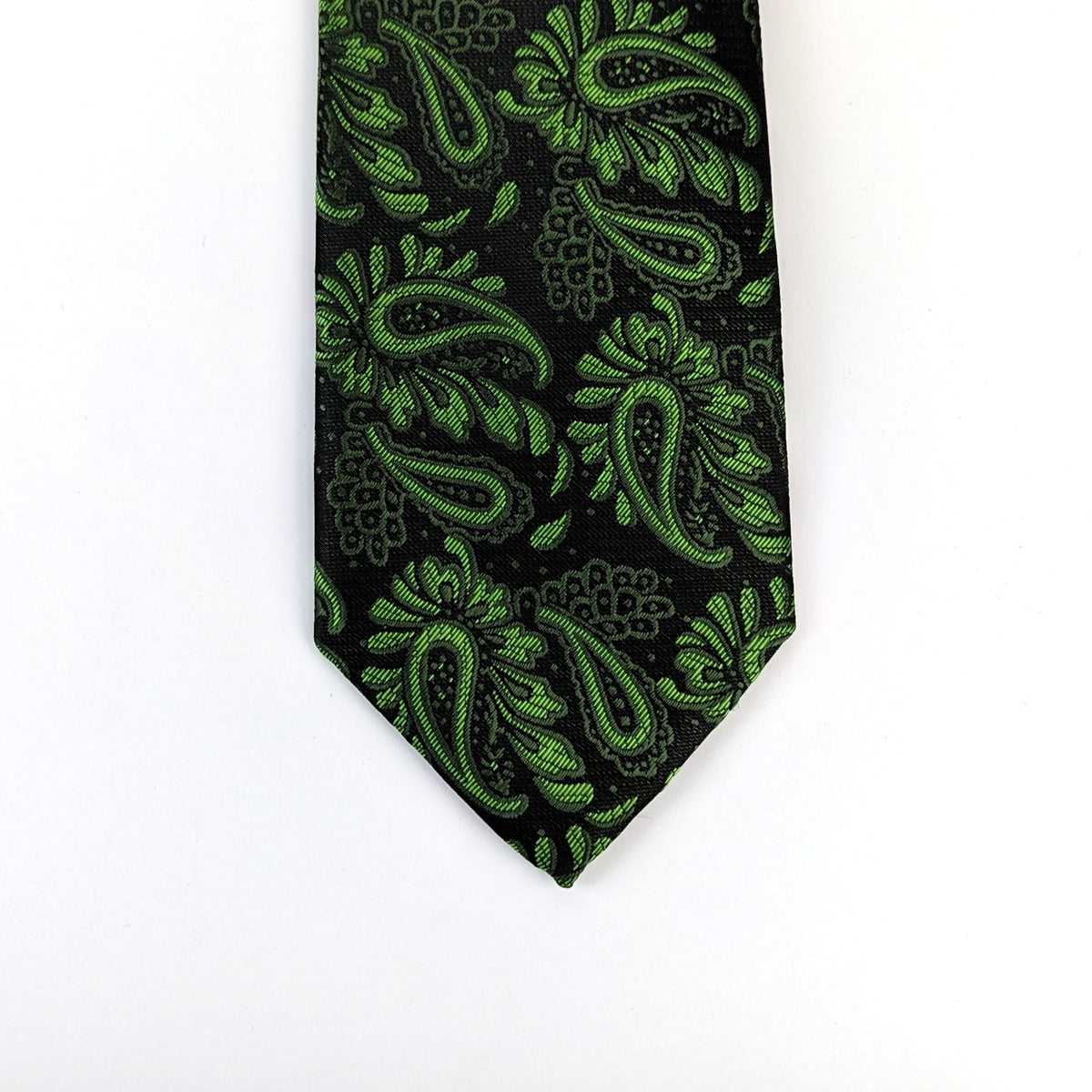 Kensington Paisley Tie - MWY311466 - Black / Green 2