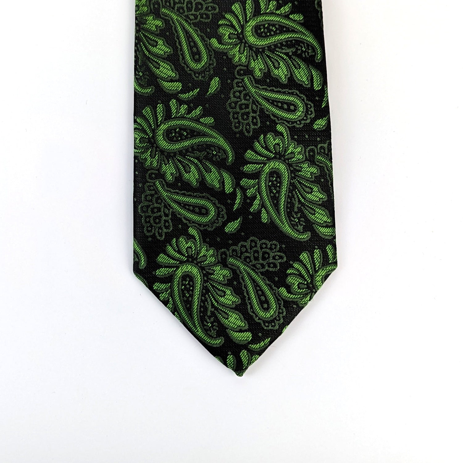 Kensington Paisley Tie - MWY311466 - Black / Green 2
