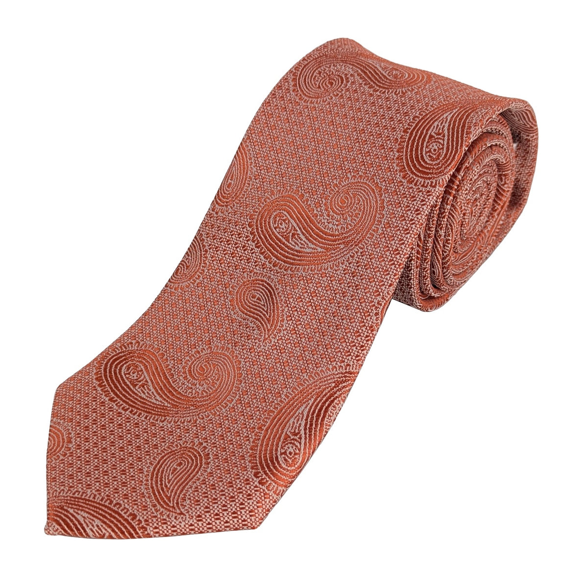 Kensington Paisley Tie - MWY311956 - Burnt Orange 1