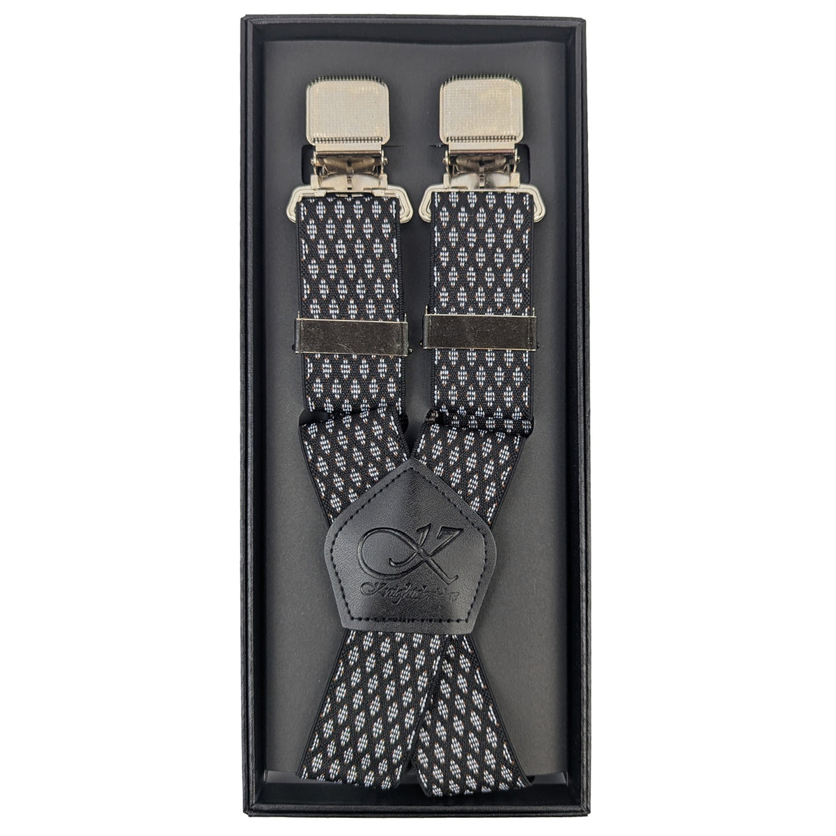 Knightsbridge Clip On Diamond Braces - MW114 - Black / Grey 1