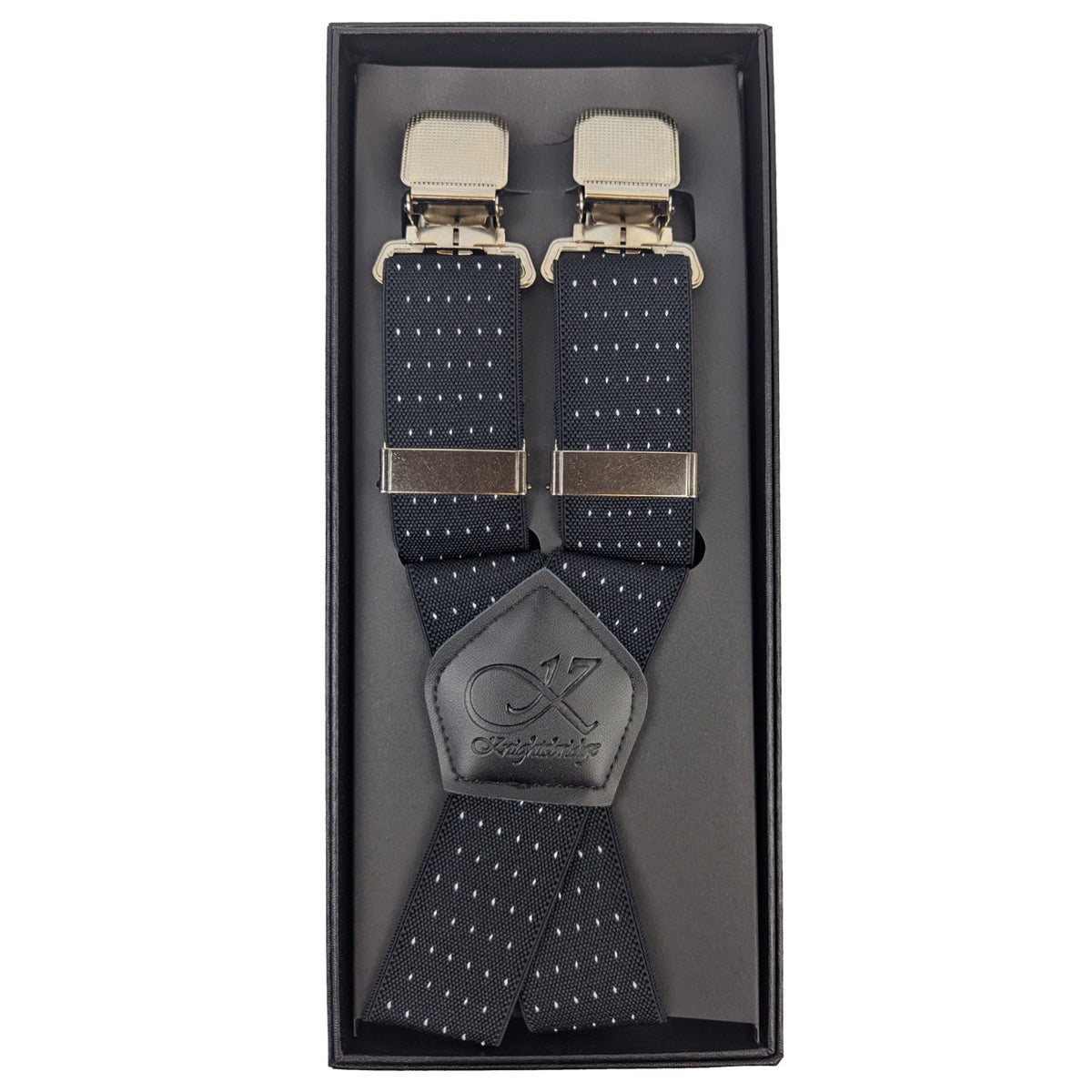Knightsbridge Clip On Dotted Braces - K512 - Black 1