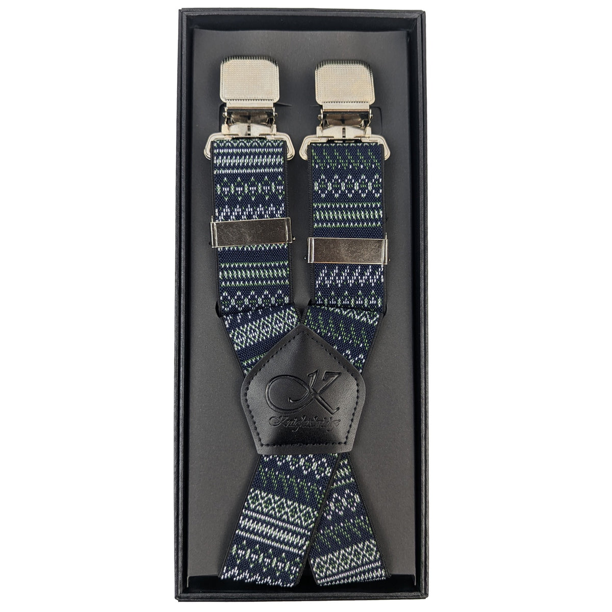 Knightsbridge Clip On Fair Isle Braces - MW112 - Navy