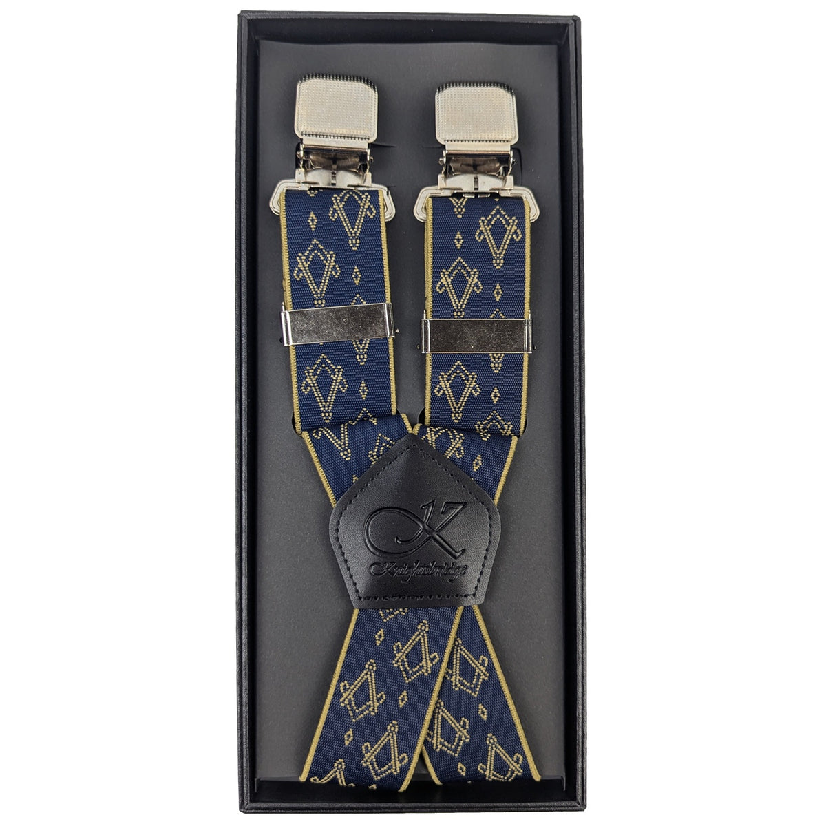 Knightsbridge Clip On Masonic Braces - MW136 - Navy 1