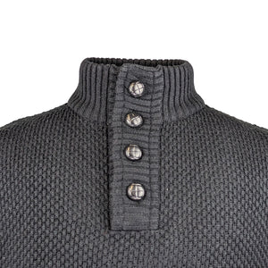 Metaphor Quarter Button Sweater - 02390 - Black 2