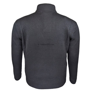 Metaphor Quarter Button Sweater - 02390 - Black 3