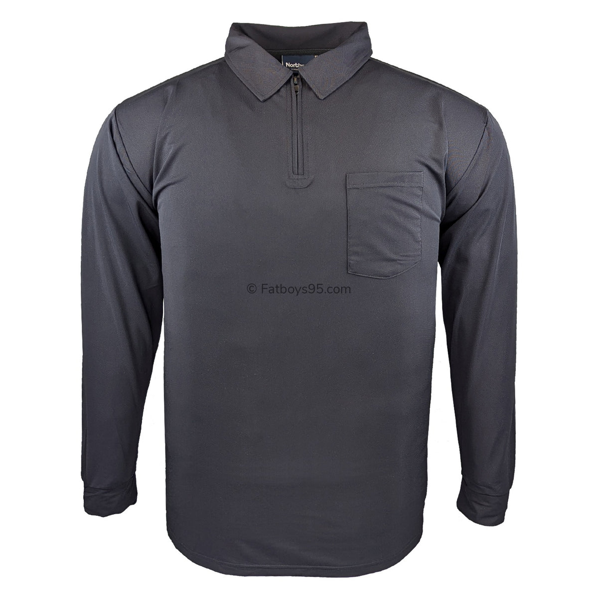 North 56°4 Cool Effect Quarter Zip L/S Polo - 43122 - Black 1