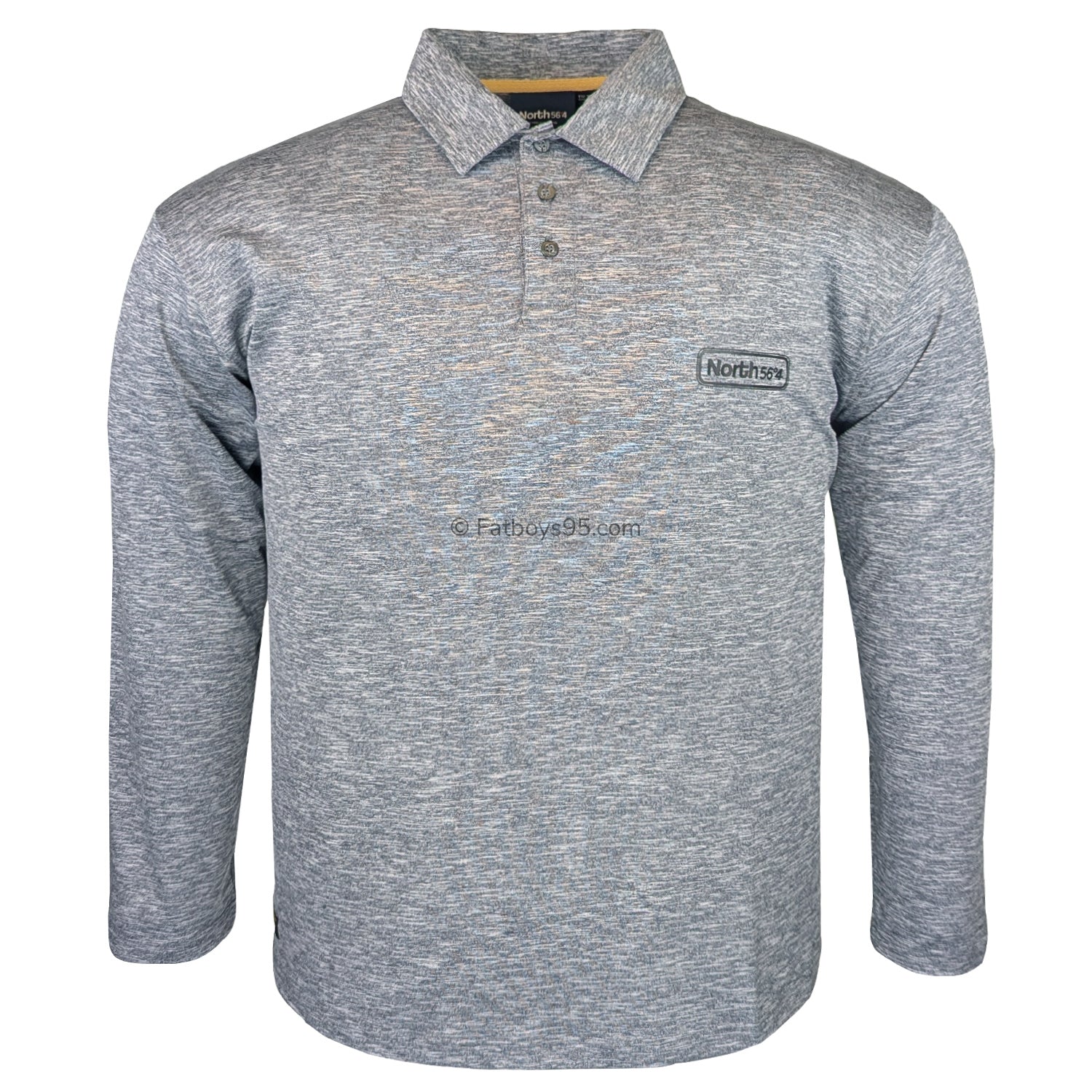 North 56°4 Long Sleeve Polo - 83174 - Grey Melange 1