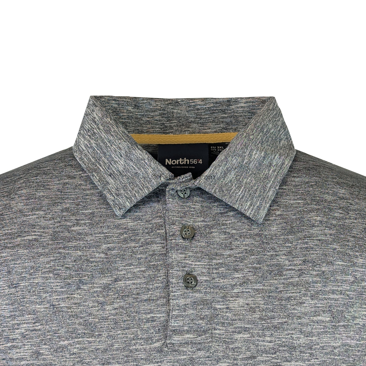 North 56°4 Long Sleeve Polo - 83174 - Grey Melange 2