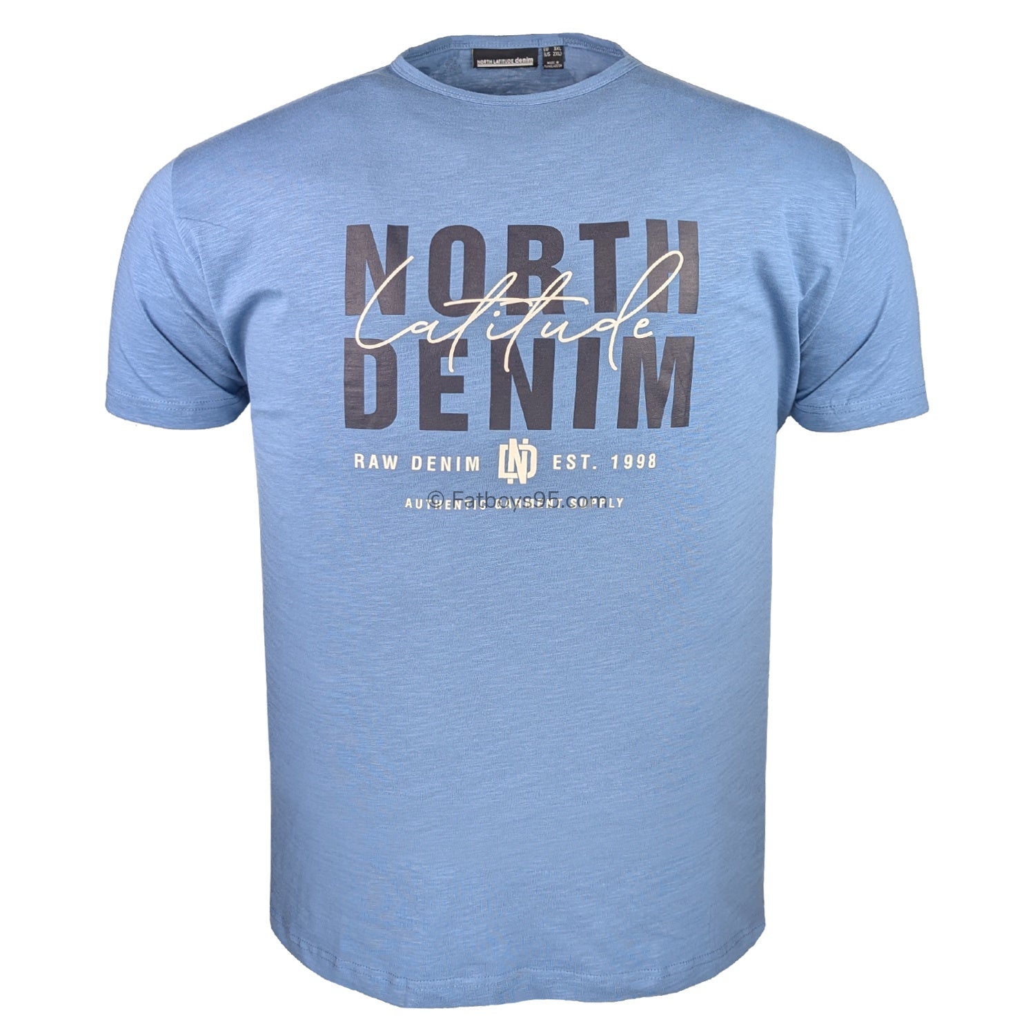 North Latitude Denim Printed Logo Tee - 99335 - Dusty Blue 1