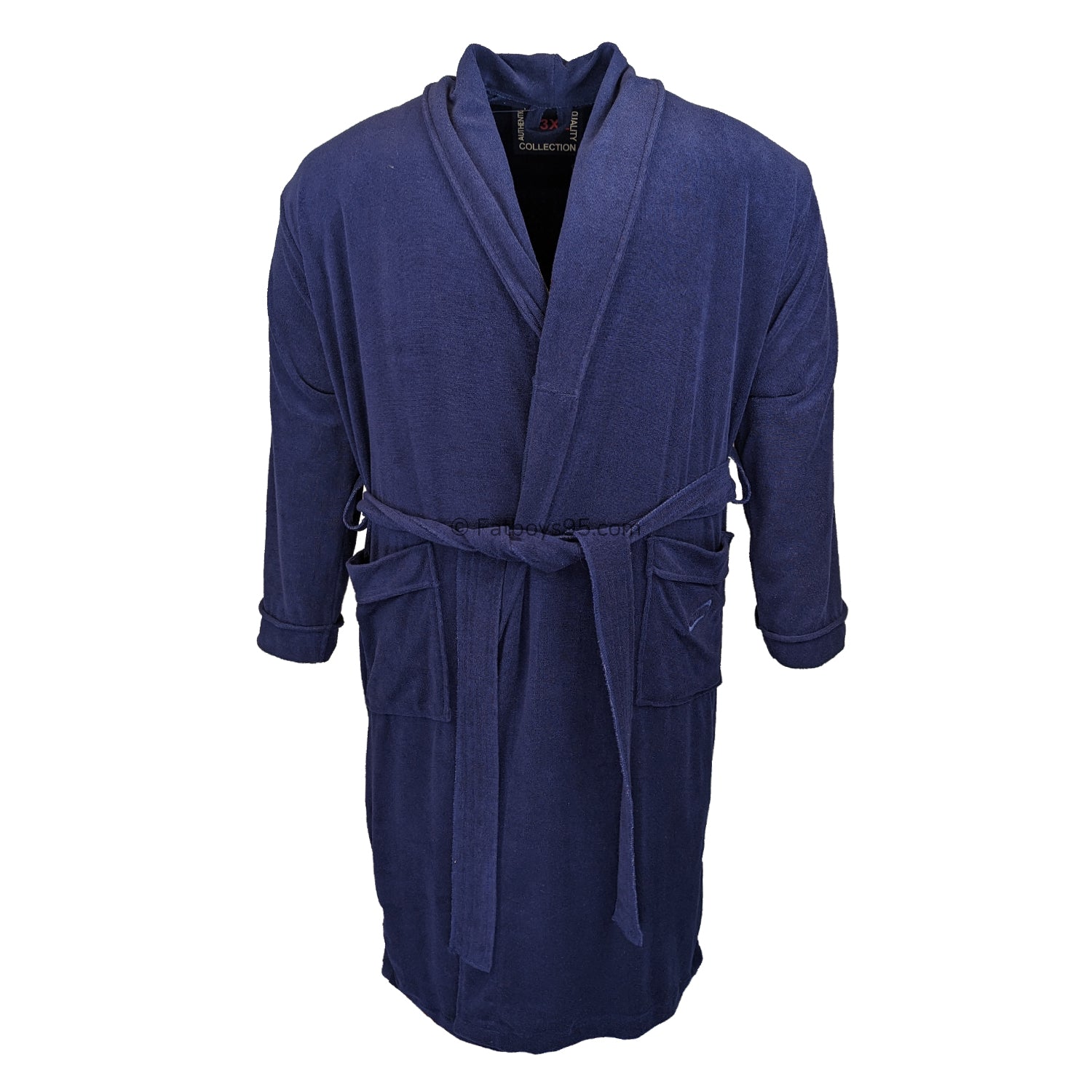 Men's Robe Blue Jacquard Cotton Floral | Dressing Gowns
