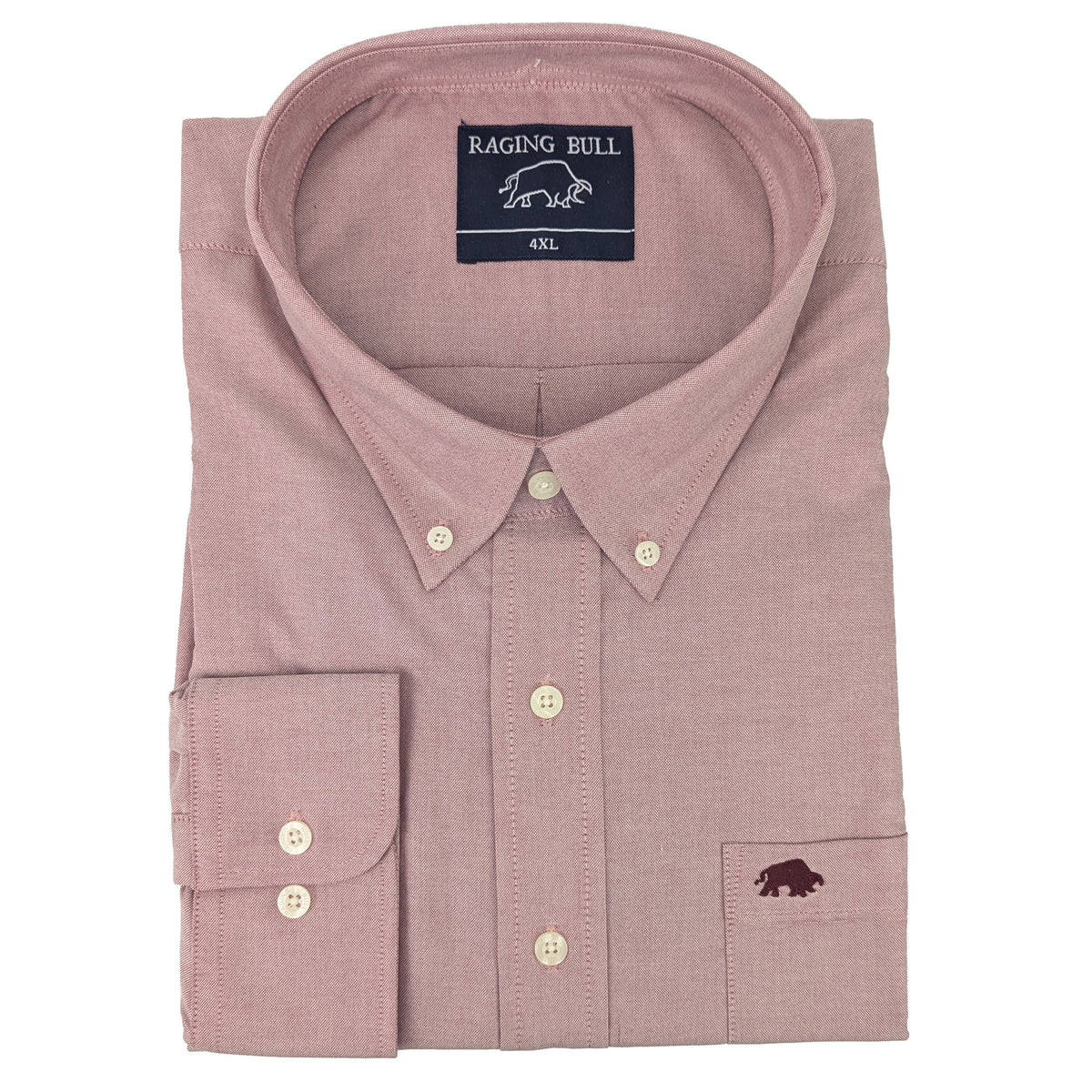 Raging Bull L/S Oxford Shirt - A1379 - Red 1