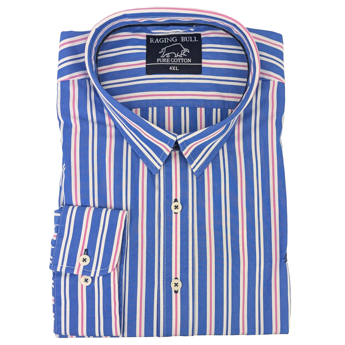 Raging Bull L/S Stripe Shirt - A1473 - Blue 1