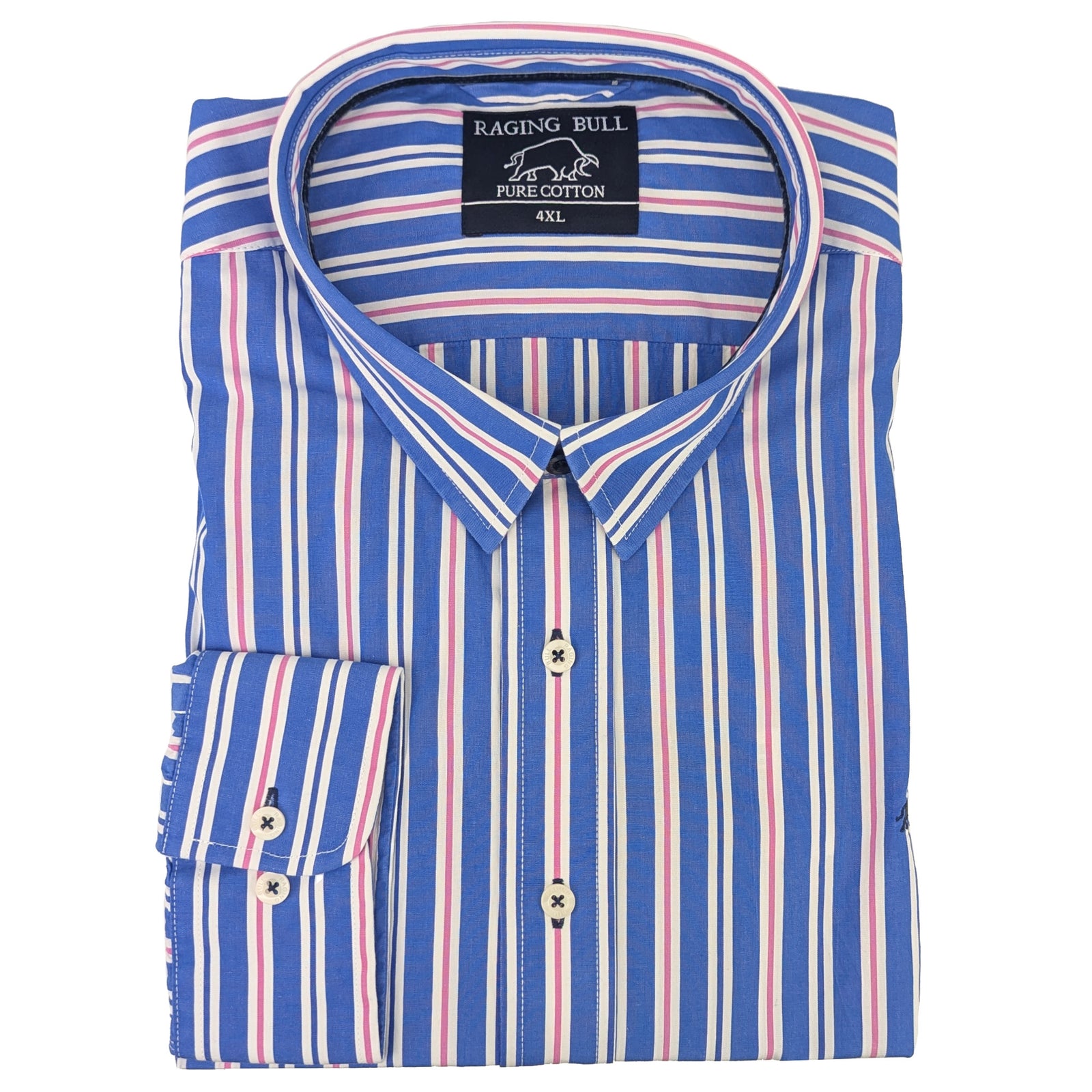 Raging Bull L/S Stripe Shirt - A1473 - Blue 1