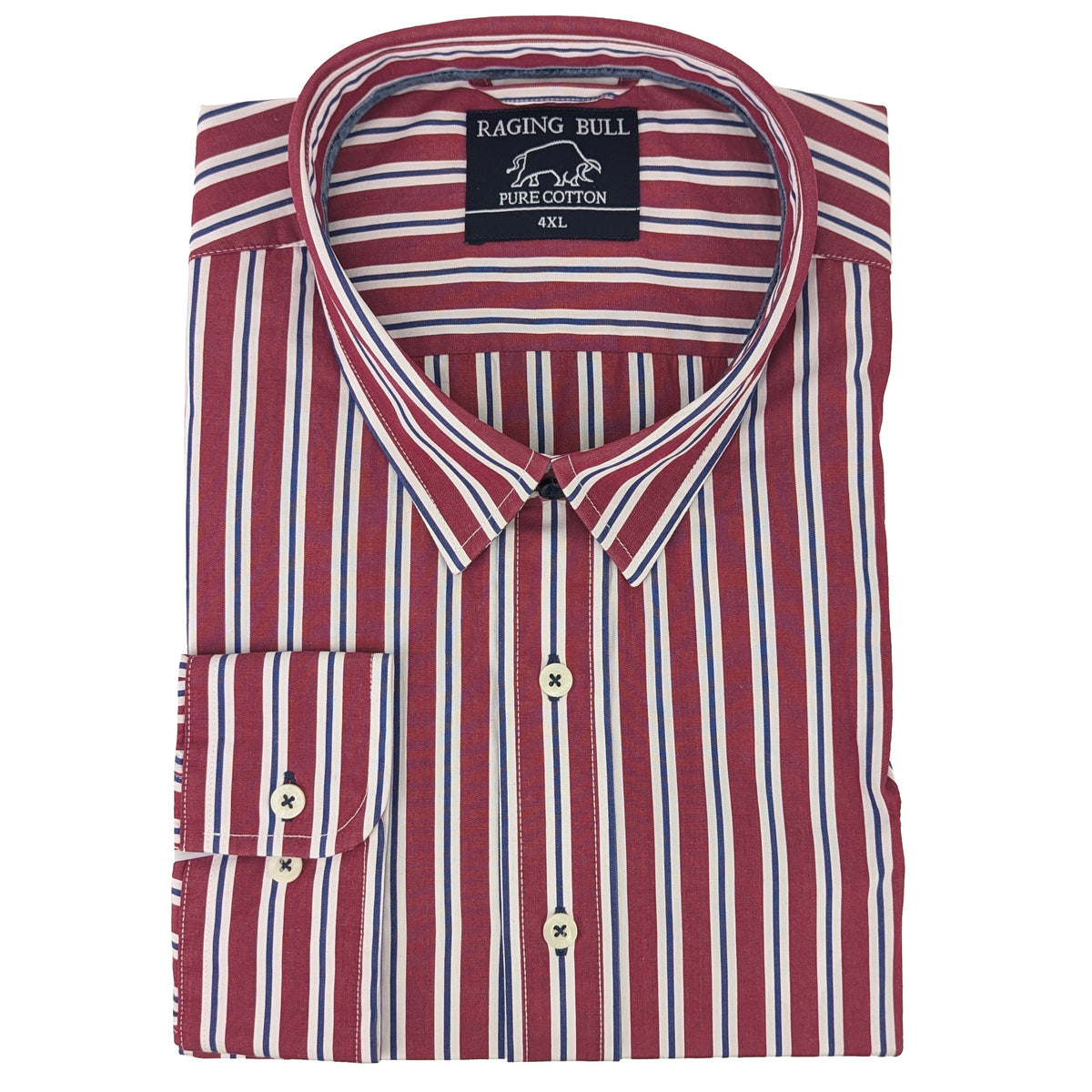 Raging Bull L/S Stripe Shirt - A1473 - Red 1