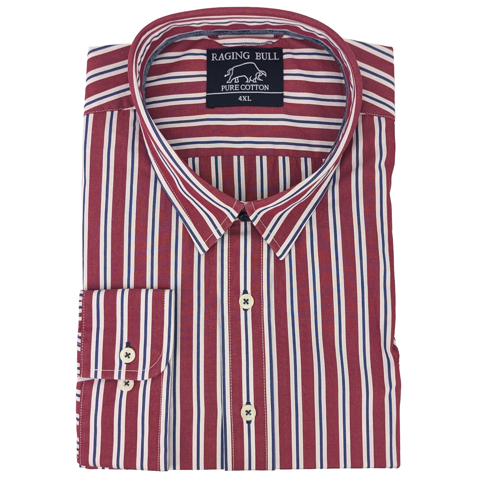 Raging Bull L/S Stripe Shirt - A1473 - Red 1