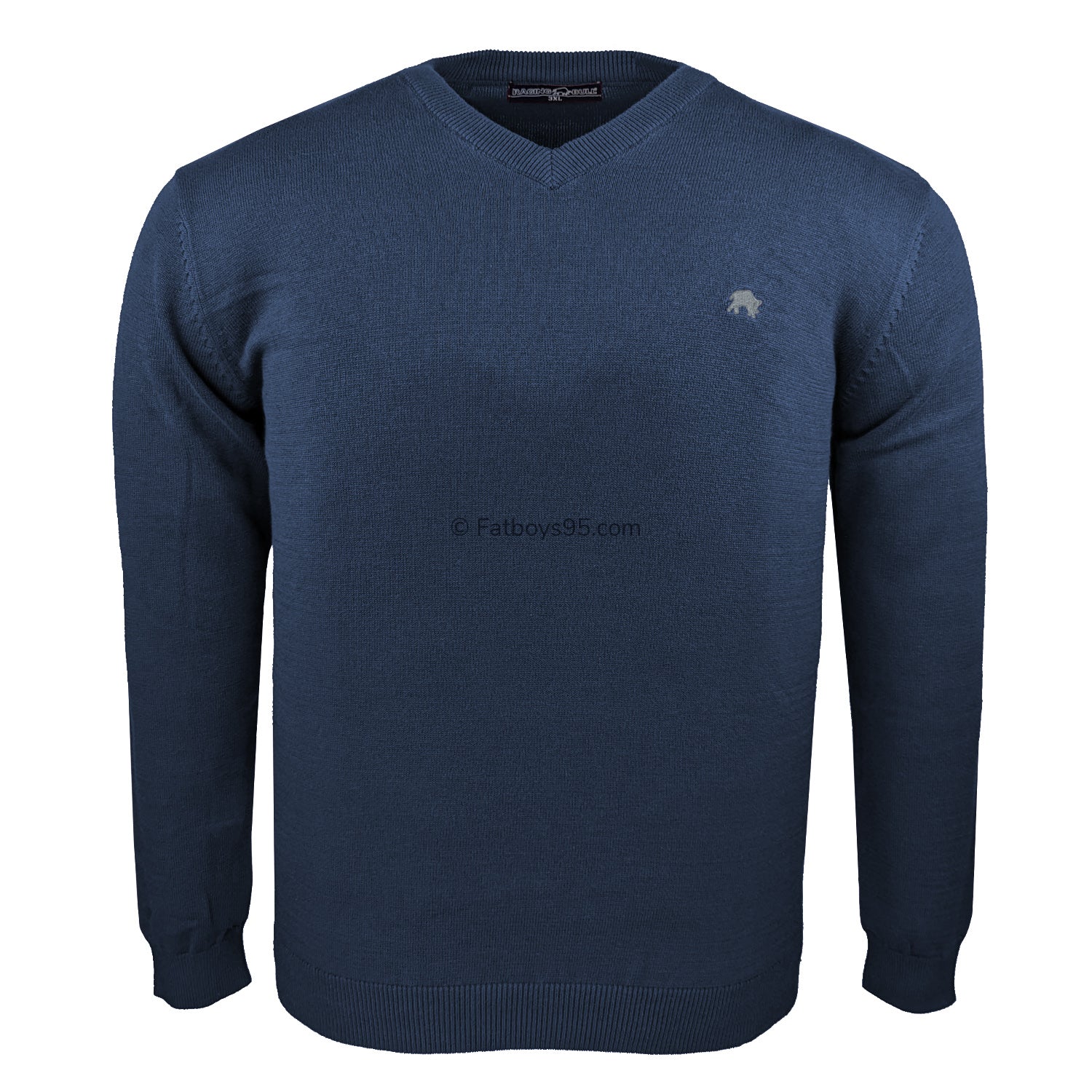 Raging Bull V Neck Cashmere Sweater - RB00503 - Navy 1