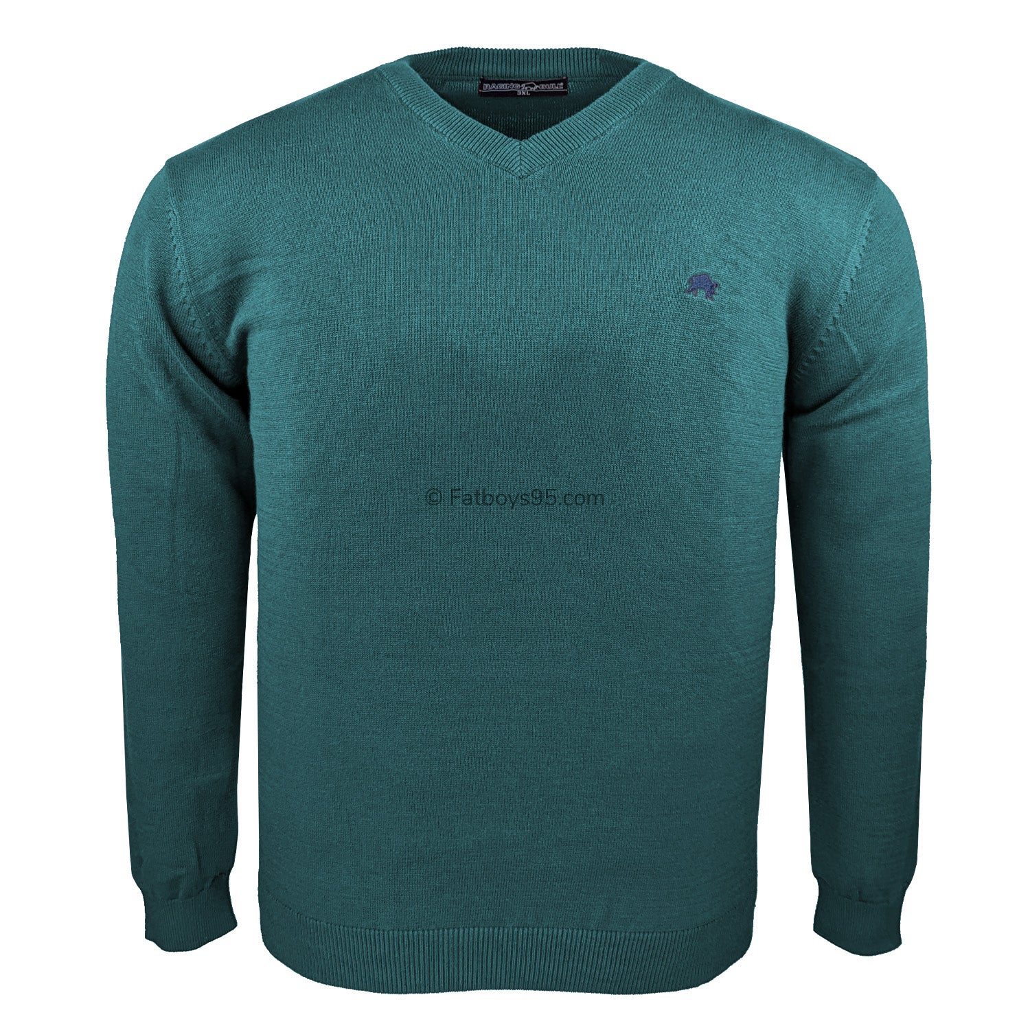 Raging Bull V Neck Cashmere Sweater - RB00503 - Petrol 1