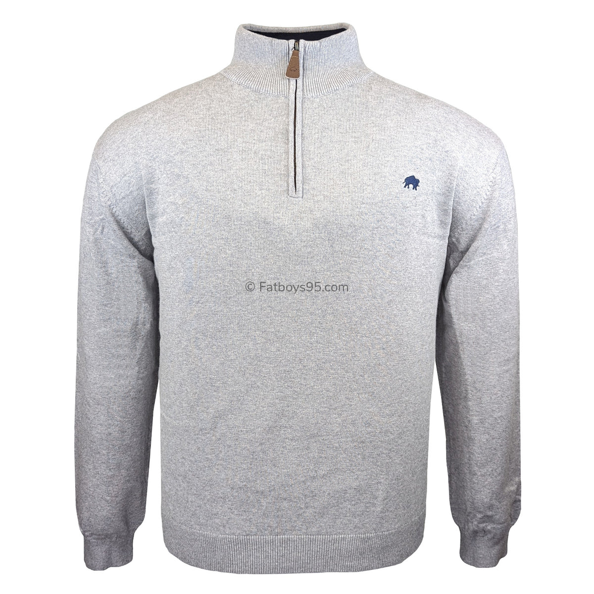 Raging Bull Quarter Zip Jumper - S1448 - Grey Marl 1