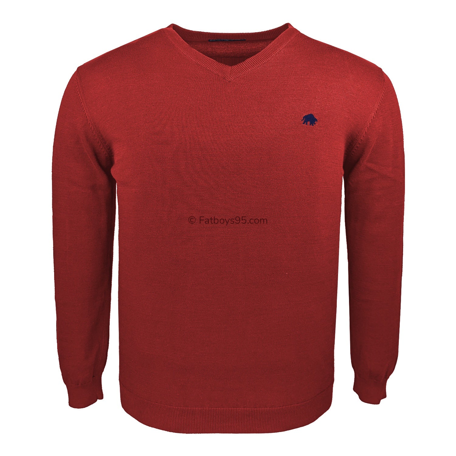 Raging Bull V Neck Sweater - SS1348 - Wine 1