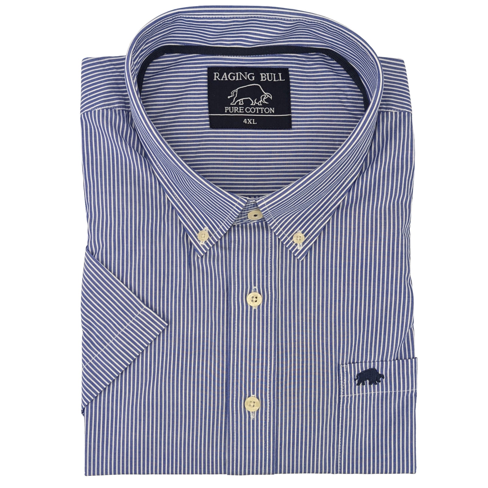 Raging Bull S/S Stripe Shirt - SS1359 - Mid Blue