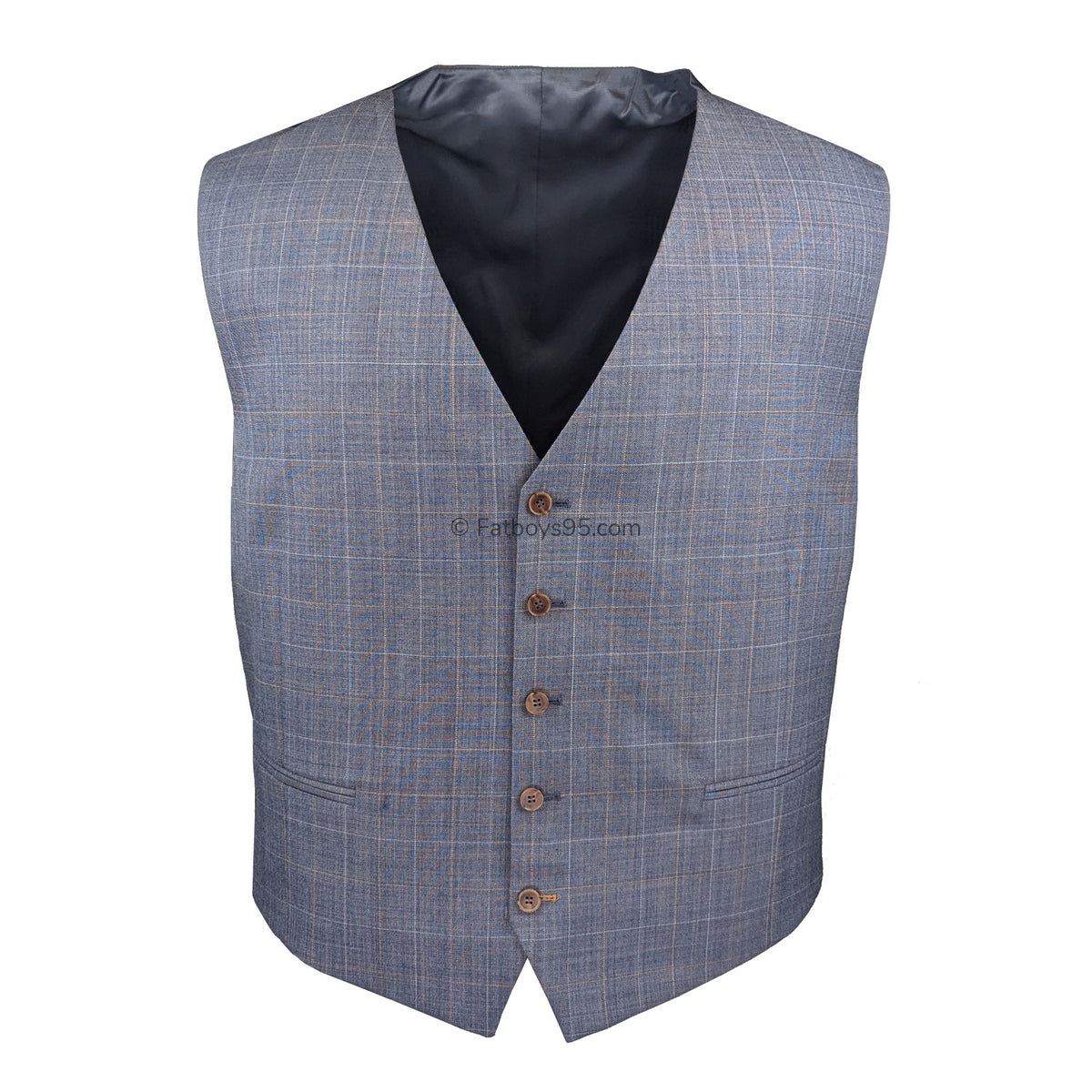 Scott Waistcoat - SS19204 - Light Blue Check 1