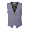 Skopes Tweed Herringbone Waistcoat - MM10050 - Jude - Blue